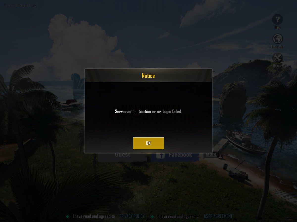 EZonlineFiling's tweet photo. @PUBGMOBILE getting this error when using Twitter to access PUBG Mobile...any ideas? https://t.co/ZcHzSINV8u