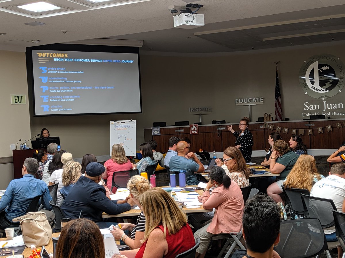 First ever @SanJuanUnified Comm Camp! Keynote on super customer service with Christine and Anna from our partners @K12Insight !