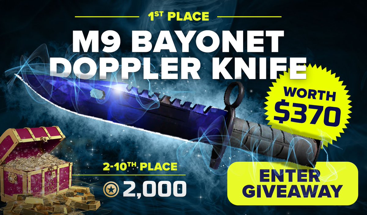 KolexGG's tweet photo. It's time to enter the Epics Summer Bash Giveaway and win a M9 Bayonet Doppler Knife or 2,000 Epicoins. 
https://t.co/GIdjZxYLmZ https://t.co/eoEo0prhY6