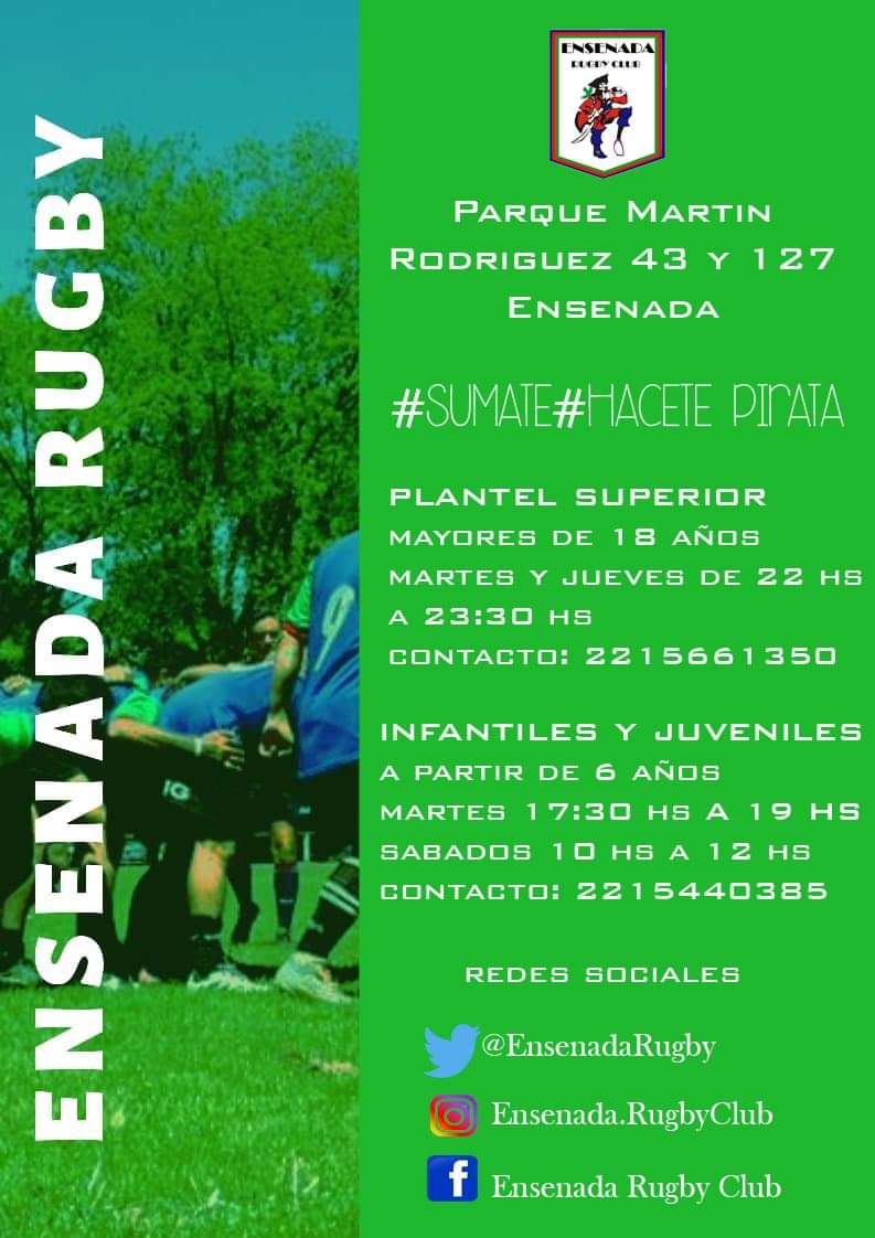EnsenadaRugby's tweet photo. ¿Querés formar parte del club? 👇👇 #Sumate #HacetePirata 🏉 https://t.co/IU8JMBMK0G