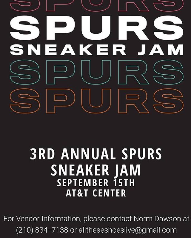 ChuckVansShow's tweet photo. Gonna be a great August and September for the sneaker community here in San Anto #PuroSanAntonio @PuroSanAntonio @PuroPincheSA #Hypefest @spurs #SneakerJam and @Laceupsneakrshw https://t.co/Ra8BWxyo9E