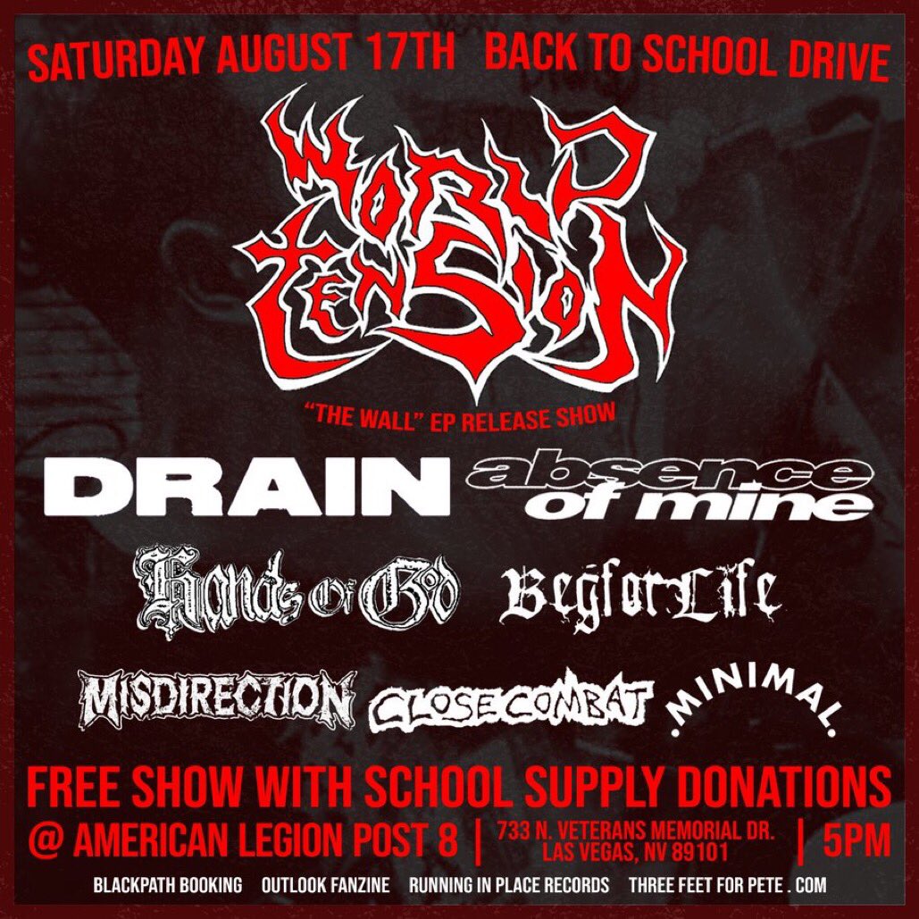 Merch spread for <a href="/blackpathlvhc/">Blackpath LVHC</a>’s Back to School drive/‘The Wall’ record release. 

Profits will go to <a href="/Border_Angels/">Border Angels</a> ✊🏾
