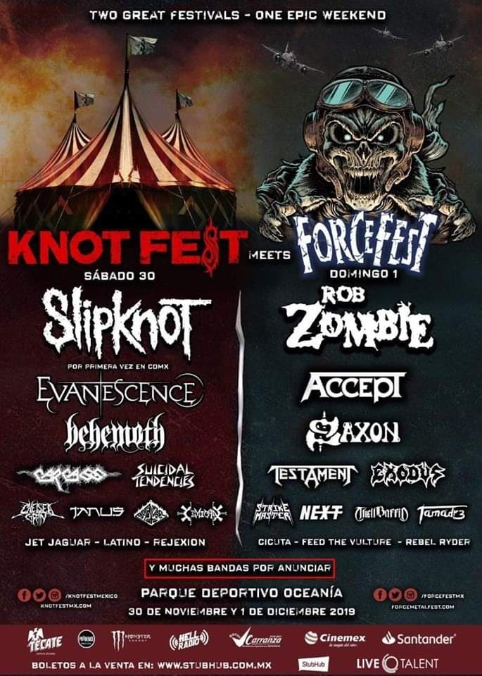 kofee_break's tweet photo. ⚠️ #KnotfestMX y el #ForceFest anuncian nuevas bandas confirmadas, pendientes ya que hay más por anunciarse ⚠️
30 de Noviembre y 1 de Diciembre #ParqueDeportivoOceanía #CDMX 🎶
#OneEpicWeekend ✅ https://t.co/t8wns9WxRS