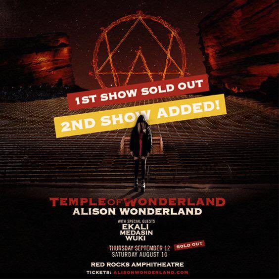 After the first show selling out, Alison Wonderland has added a second date and the Red Rocks Park and Amphitheatre DON’T MISS OUT!

Tickets available here: ticketoffices.com/venues/red-roc…