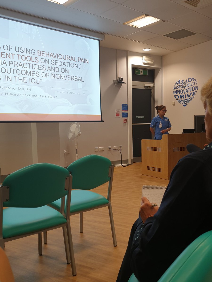 Our lovely staff nurse Lace presenting from her ITU course to the MDT today. Very good and interesting presentation. Great to see our nurses engaging and sharing their work. #QITU #criticalcare #proud <a href="/devinar15/">Devina Ramchurn</a> <a href="/ruth_dando/">ruth dando</a> <a href="/JanetMurat/">Janet Murat 💙</a>