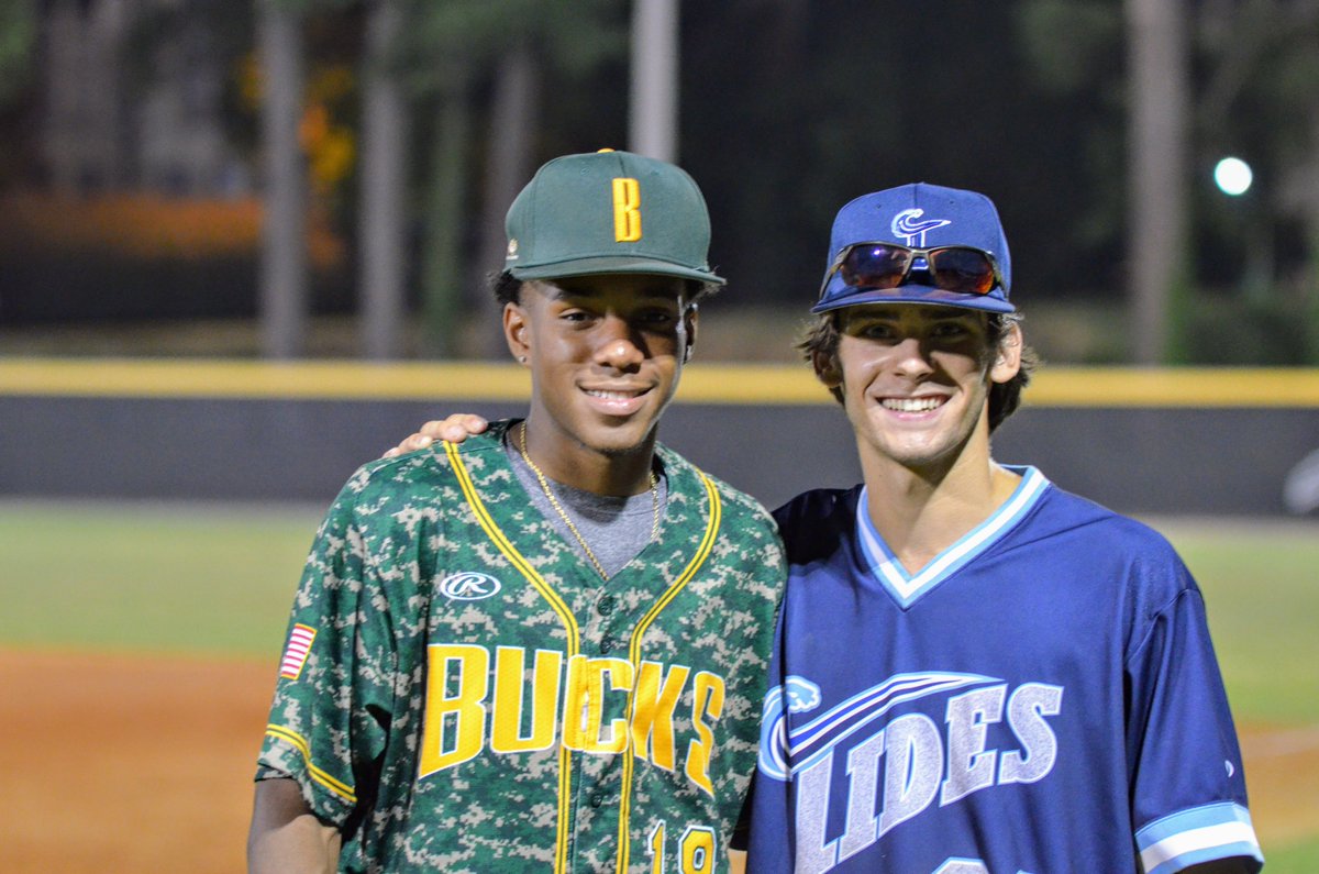 StPiusXBaseball's tweet photo. A couple of Golden Lions are playing against each other in the @SunbeltBaseball League playoffs this week - Chandler Simpson ('19) with @BrookhavenBucks and Will Arnold ('18) with @GwinnettTides. https://t.co/slODhMV9Rc