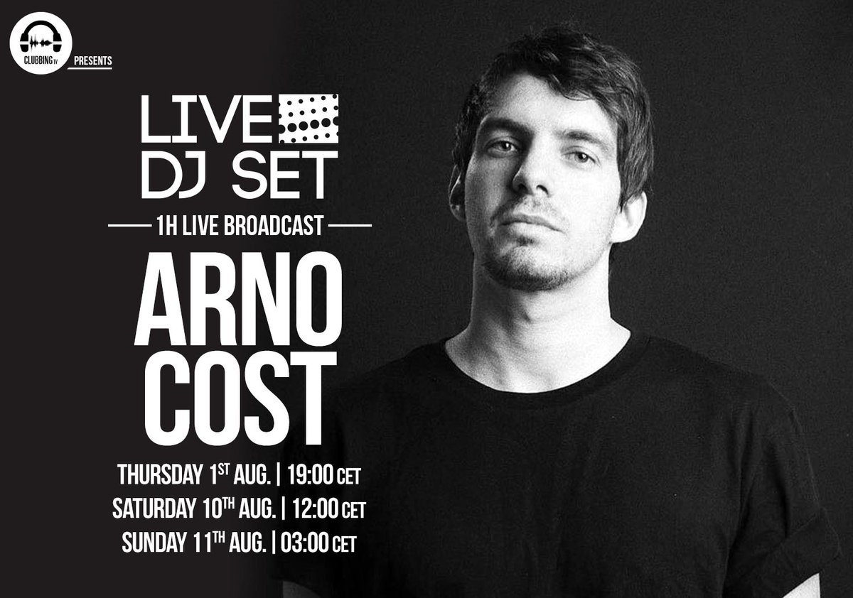 ClubbingTVRu's tweet photo. 🤩 Лайв диджей сеты на этой неделе!

🎧 Четверг, 20:00 МСК, Arno Cost!
🎧 Пятница, 13:00 МСК, Tom Pooks!
🎧 Пятница, 21:00 МСК, Vernacular Orchestra!

Не пропустите на Clubbing TV! https://t.co/jqTlJza6rx