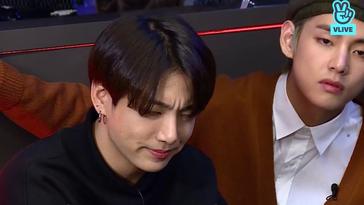 Did he know that yoongi was gonna choose Taehyung to do the punishment that’s why he did that face?!  #taehyung  #jungkook  #taekook 
