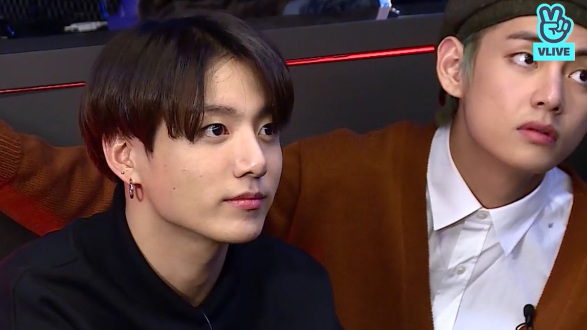 Did he know that yoongi was gonna choose Taehyung to do the punishment that’s why he did that face?!  #taehyung  #jungkook  #taekook 