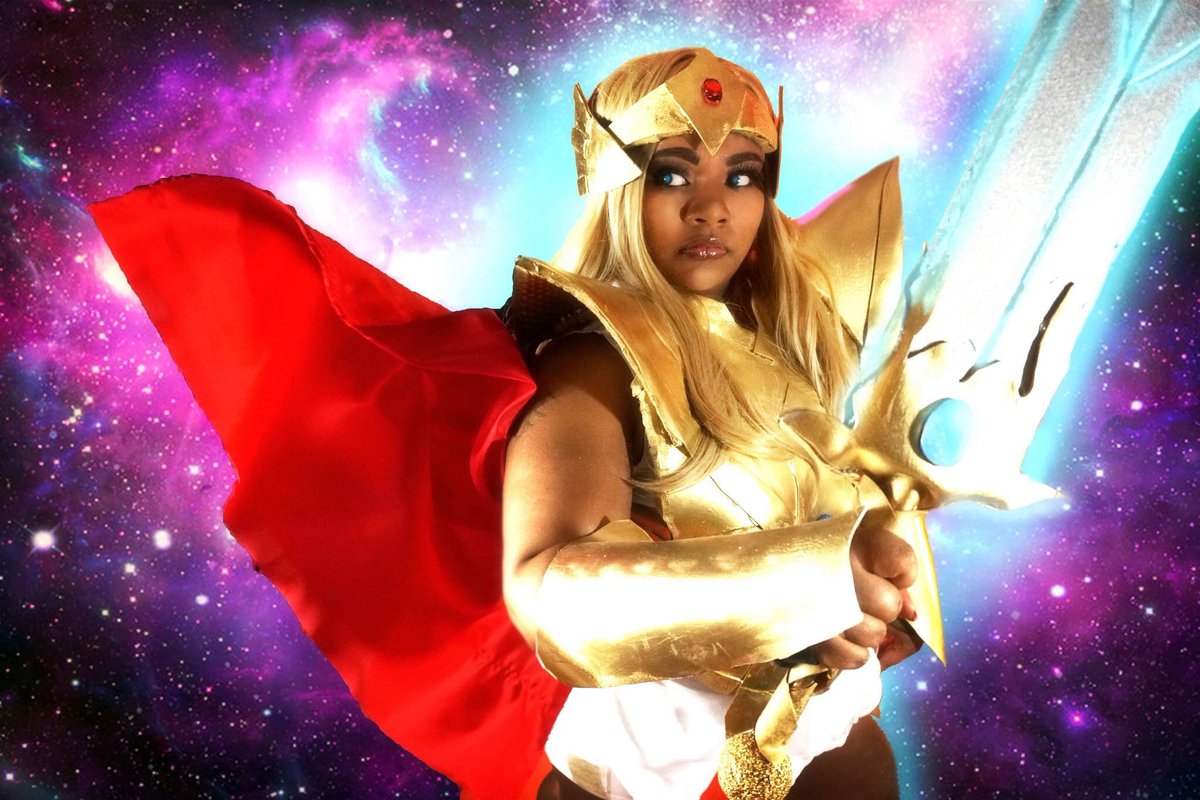 WeAreBlackCos's tweet photo. “I am She-Ra!”
Cosplay: She-Ra 
Cosplayer: @LuckyLuna013 
#beautifulcosplay #cosplay #cosplayer #blackcosplay #blackcosplayerhere #poccosplay #SheRa #Dreamworks #HeMan #Greyskull #Netflix #cosplayer #nerd #blerd #PrincessofPower #PrincessAdora #animated #Mattel #Toys #childhood https://t.co/EDsAVjnmZO