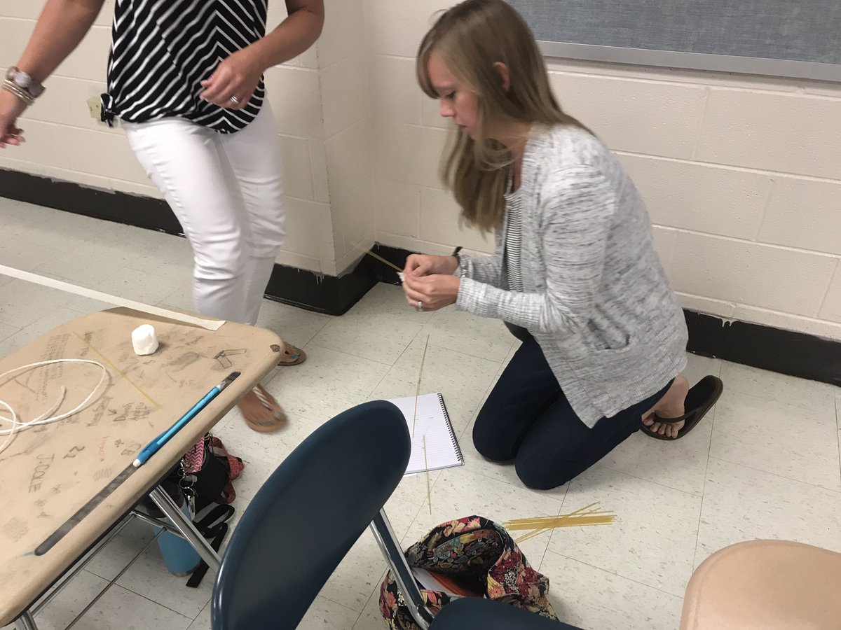 megan__burnette's tweet image. Team building with KCS STEM teachers! #towerchallenge #kcsscience2020