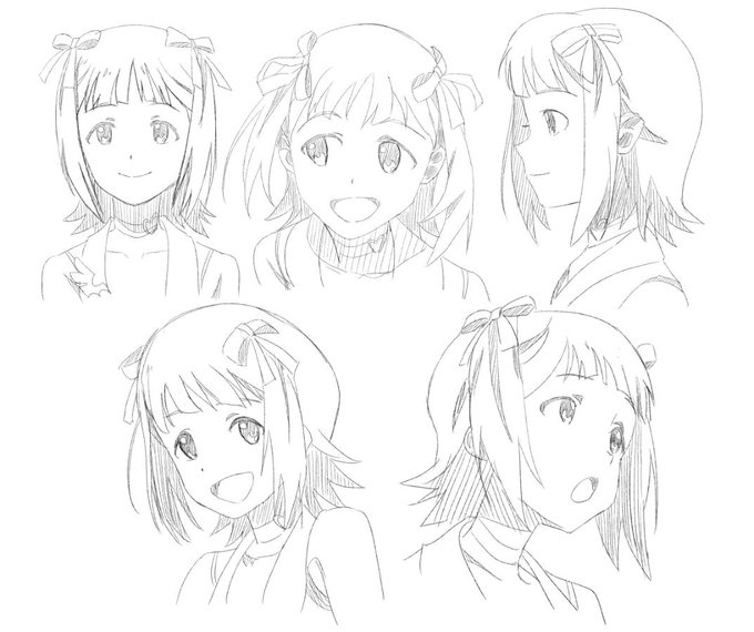 錦織さん画集から春香模写。むずすぎて笑う。 