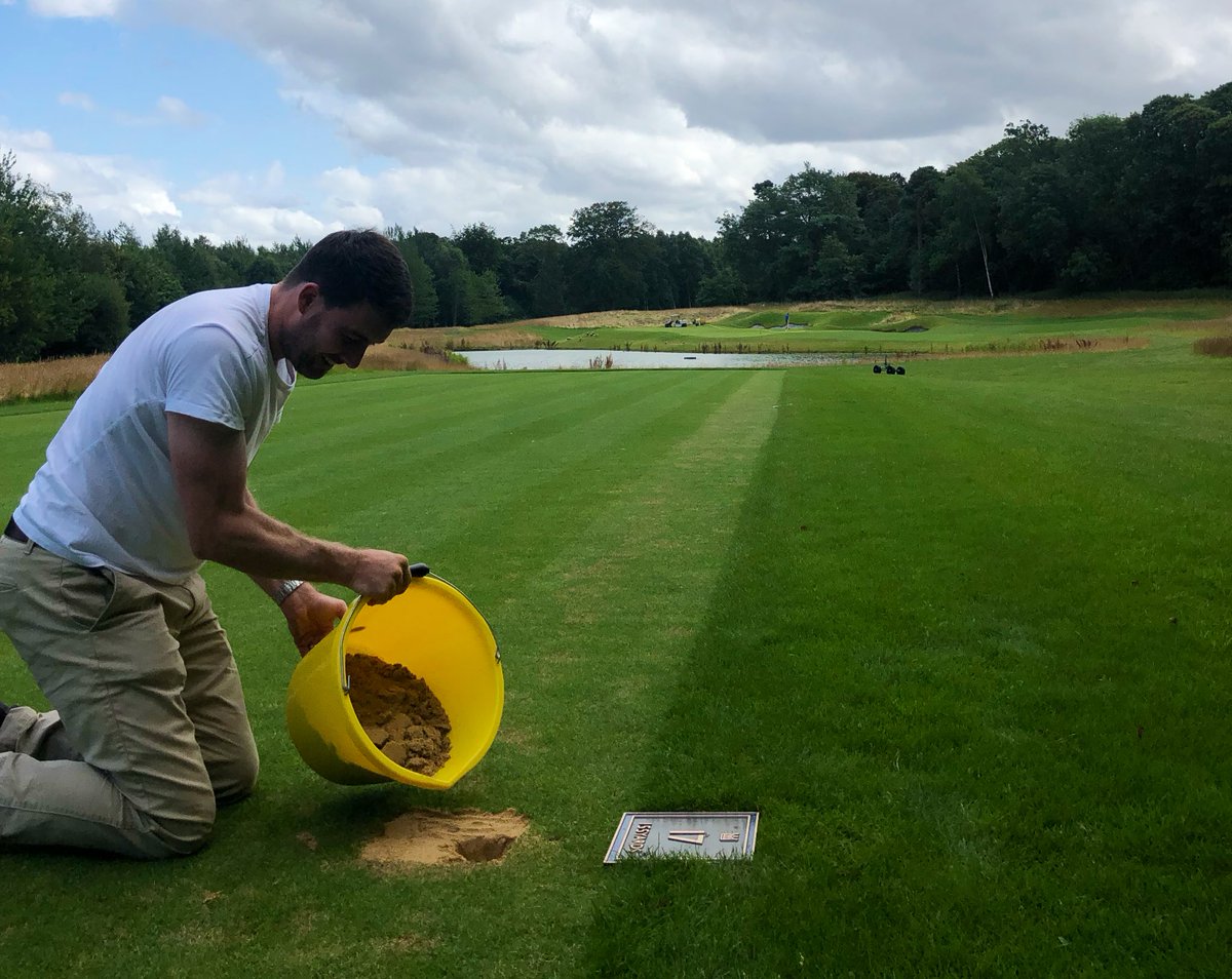 Great support from @burns_liam @eaglegolfuk for helping us install our tee plates #service #toprep