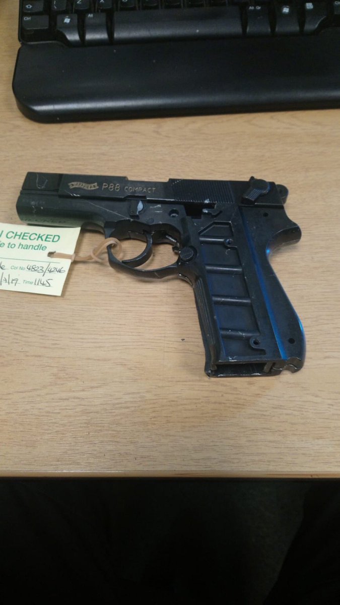 StaffsRoadHarm's tweet image. Is it real? Does it fire blanks or live ammunition? Fortunately it’s been handed in as part of #OpAztec #firearmssurrender Removing weapons from our streets