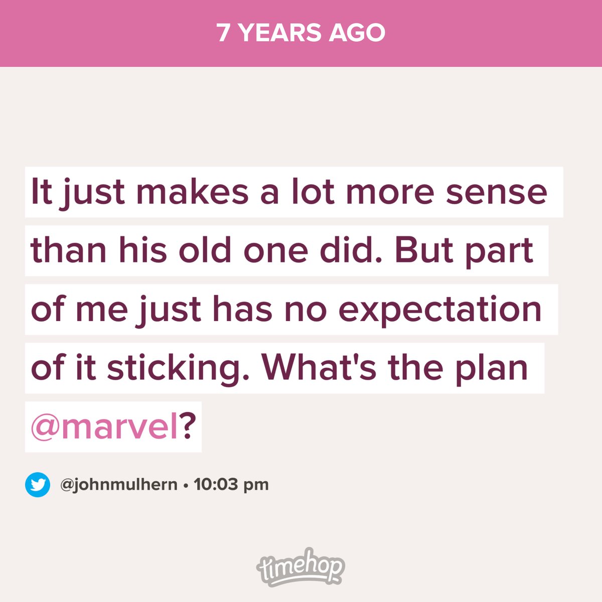 johnmulhern's tweet image. This was about @Marvel updating costumes for Marvel Now a few years back and how they never stick. In this tweet I was talking about Hawkeye specifically, which is funny because he is still in that new costume to this day.