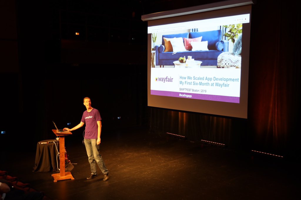 <a href="/lucasarn/">Arnaud Lucas</a> talking about how <a href="/WayfairTech/">Wayfair Technology</a> scaled App development at <a href="/theSwiftFest/">SwiftFest</a> #developers #ios #retail