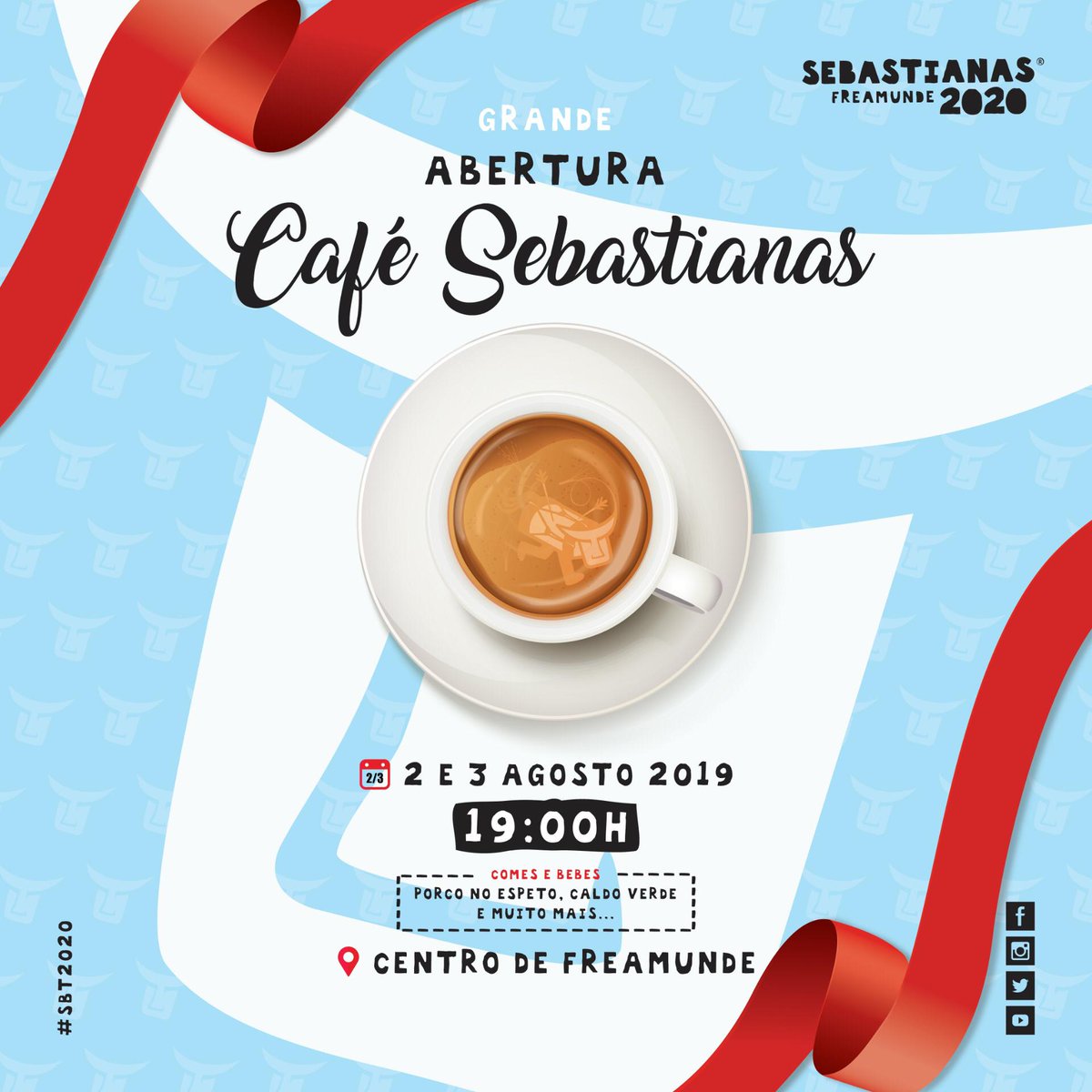 sebastianas's tweet photo. Grande Abertura!🎉 Café #SBT Sebastianas 2⃣0⃣2⃣0⃣ ☕️
Nova Equipa!😉 Novo Decor!💯 Esplanada!⛱️ Sol!☀️
Festa 2 e 3 Agosto 🗺️ Sexta e Sábado 🕖 Petiscos depois das 19h 🗺️ Centro de Freamunde 🎯
Compra a tua rifa!🐷🔥 🍻 🥁
#cafesbt #freamunde #sebastianas #sbt2020 https://t.co/MWnr4XCs67
