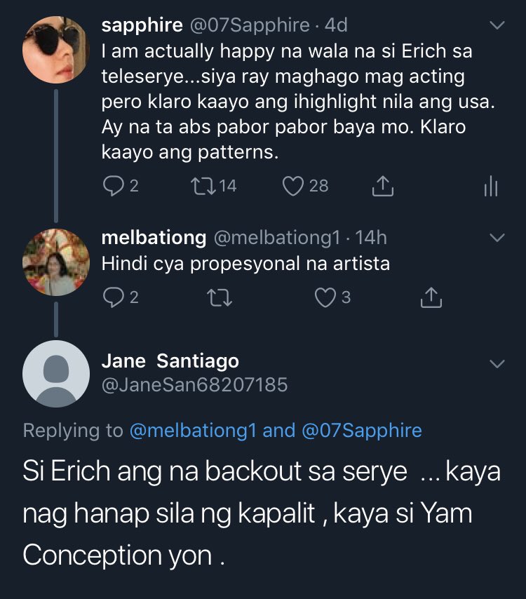 07Sapphire's tweet photo. Ayan nanaman kayo eh. 😂 eh yung idolo mo? Propesyonal?Ay oo propesyonal from the root word PROP! Hahahaha ano meaning niyan ses (as in sister)?🤣 wag ako! Girl spare me with this childish bashing you know! Lagpas isang dekada na akong tagahanga ni Erich! So far prof. Naman sya! https://t.co/WvZMi6IwRf