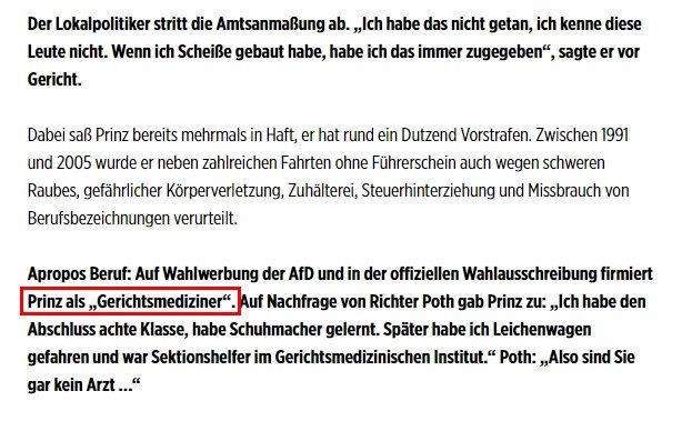 TuMirNix's tweet photo. Einer geht mal in die Mensa und spricht mal mit 'ner Professorin - ZACK - hat er Informatik studiert. #Kalbitz

Einer fährt 'nen Leichenwagen in die Pathologie - ZACK - ist er Gerichtsmediziner. #Prinz

Sachen gibt's in der #AfD. #MutzurWahrheit 🤣 https://t.co/IMX3advH5o