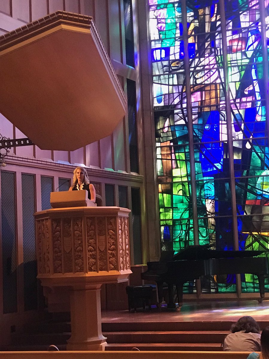 AnneMarieAdams's tweet photo. @NU_SoC @NorthwesternMSC
HLP student Kristin Taphorn rehearsing her keynote introduction at Alice Millar Chapel. Let the countdown to convocation begin! #gradschool #graduation #elegantcommunication https://t.co/Fsngm61Xp3
