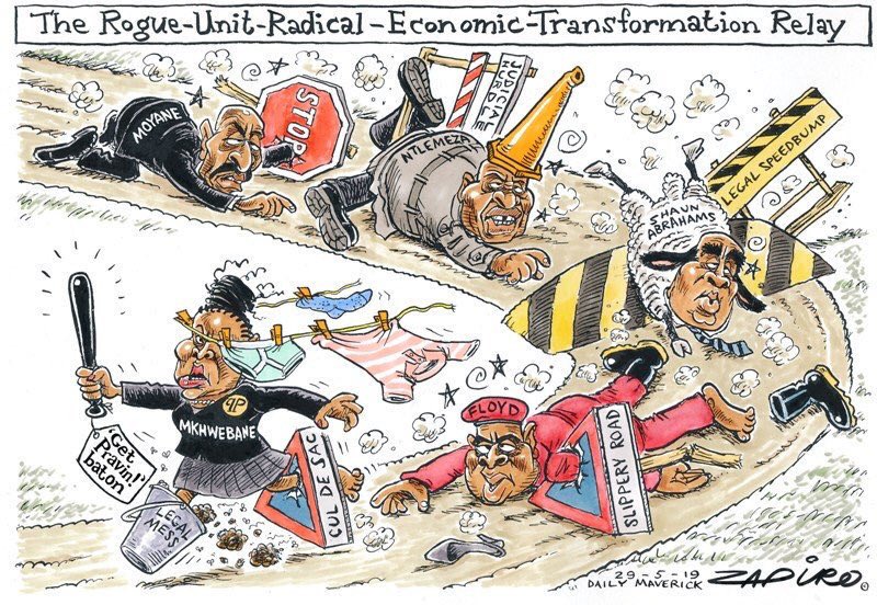africartoons's tweet photo. And this is how @zapiro has covered the #statecapture battle between the @PublicProtector and @CyrilRamaphosa for the @dailymaverick. 

#PublicProtectorMkhwebane 
#BusisiweMkhwebane #Zuma #ZumaStateCapture #FightBack #Ramaphosa #cyrilramaphosa #PP https://t.co/Siu7PiIbSI