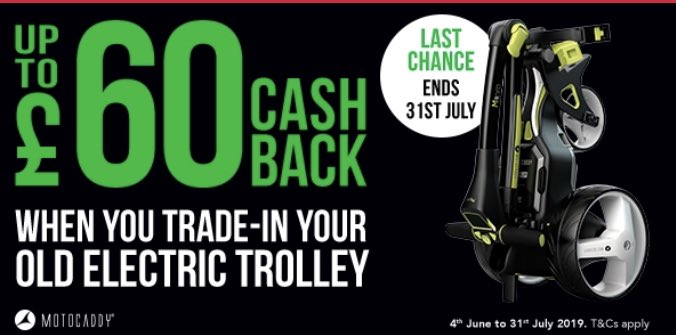 Fancy trading in your old #electrictrolley and get up to £60 #cashback @MotocaddyGolf @americangolf_UK #Cardiff #lastchancetomorrow 31st July #motocaddy #golf #newtrolley 🏴󠁧󠁢󠁷󠁬󠁳󠁿🏴󠁧󠁢󠁷󠁬󠁳󠁿