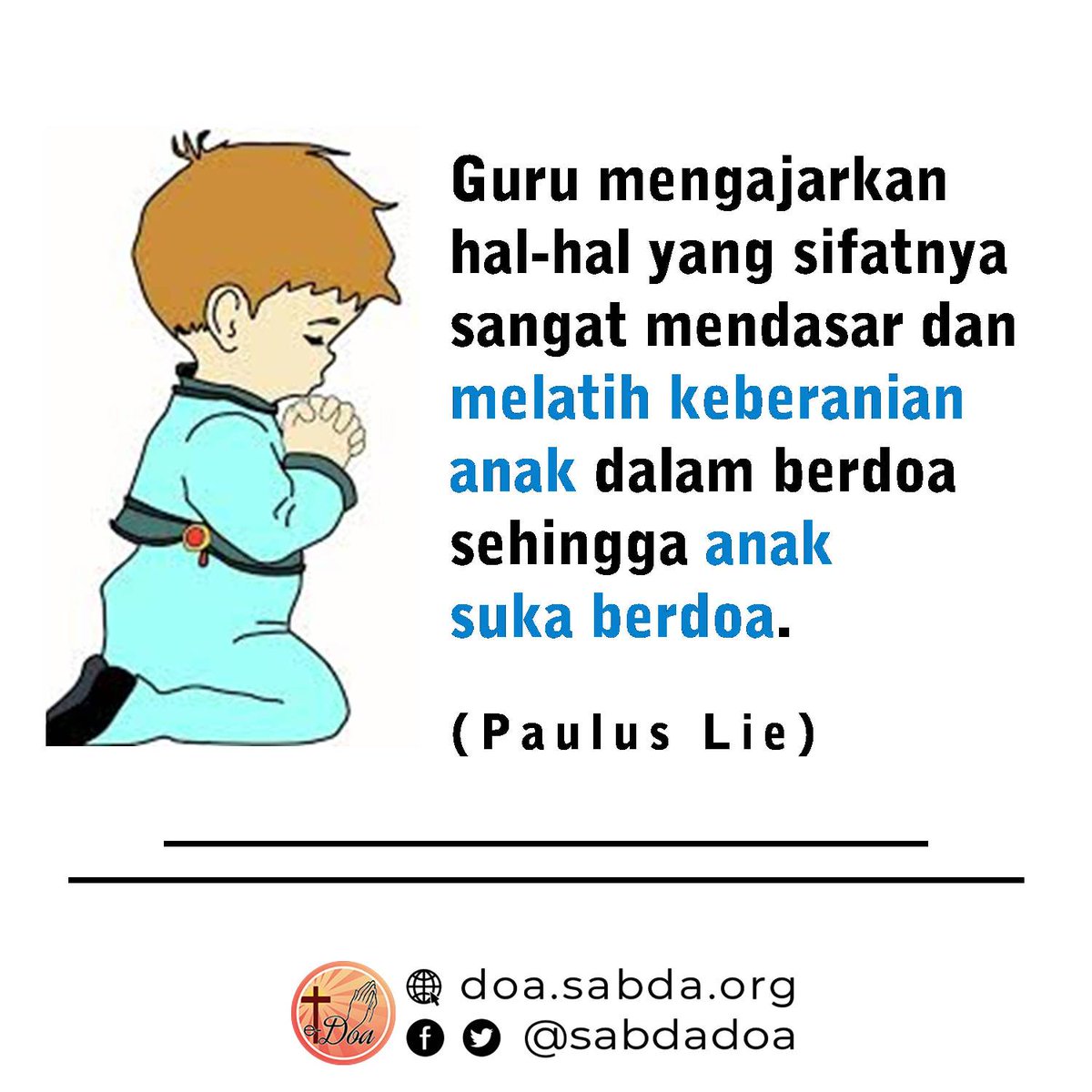 Gambar Kartun Anak Sekolah Minggu Berdoa