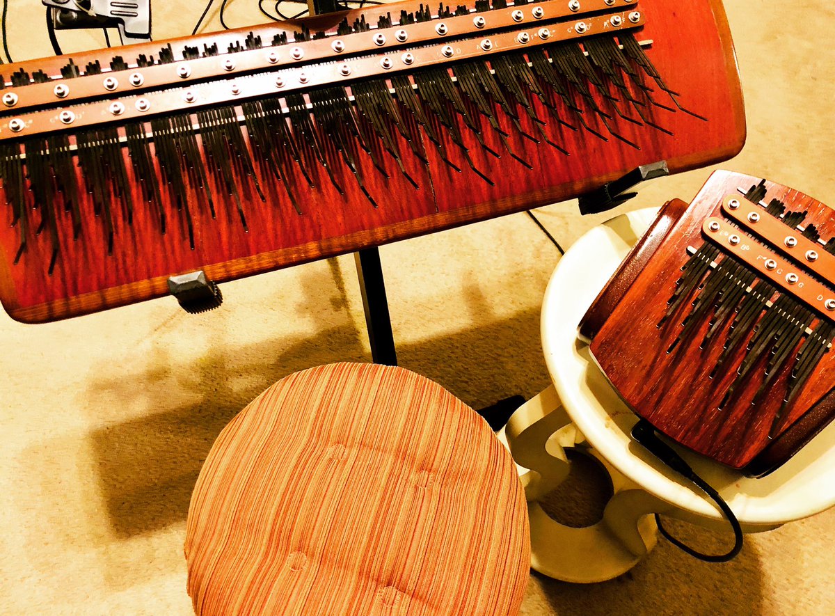 arrayartist's tweet image. So I did this last night! Lol challenging but felt so creative. #ineed4hands lol This is the 5 octave #arraymbira and the Mini Array Mbira.  Each has its own unique qualities so let’s see how they meld together for something musically hypnotic 🤗