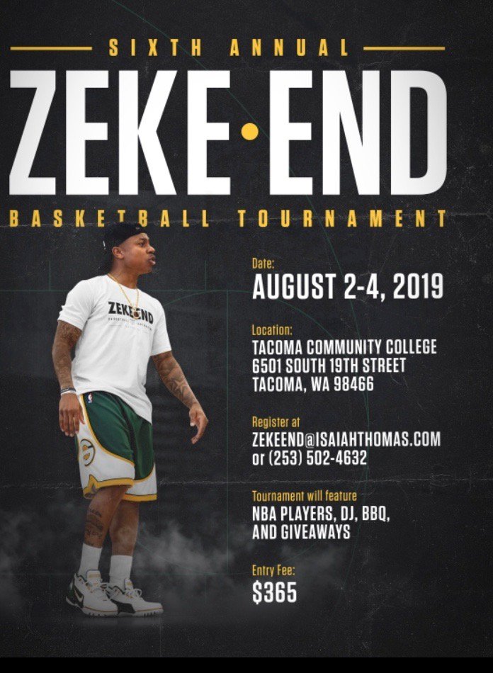 Come through TCC to support Tacoma's own <a href="/isaiahthomas/">Isaiah Thomas</a> at his 6th Annual ZekeEnd Tournament featuring NBA Players and some of the most exciting basketball you will see this summer!!