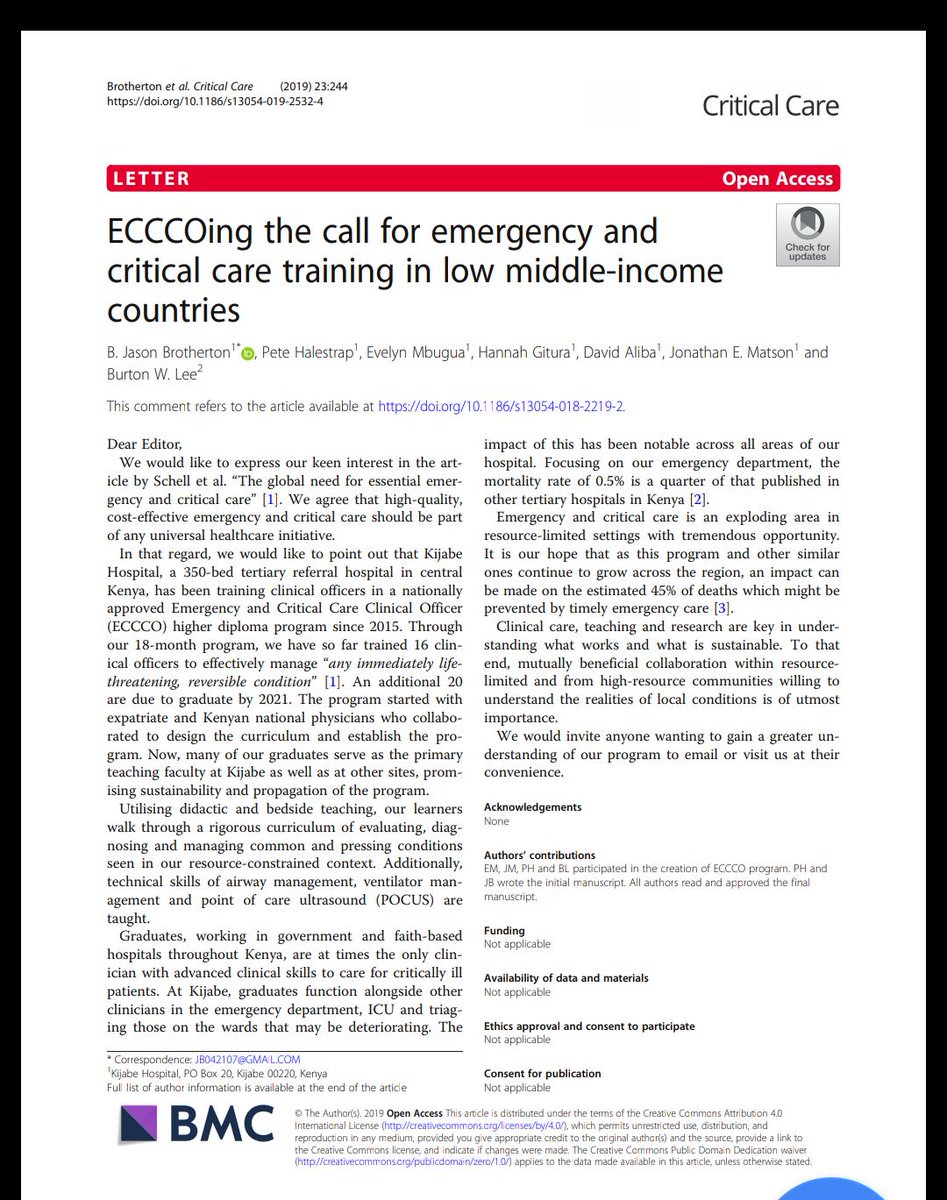 @brown_global_em @globalfoamed @GEMAsocial @IEM_Fellowships @ACEP_IEM @WHO @afemafrica @jrazzak @Fogarty_NIH This is great. Also see our response letter in Critical Care detailing how we have been building EM and ICU capacity on the ground in rural Kenya since 2012. @PECCAfrica @PECCKenya