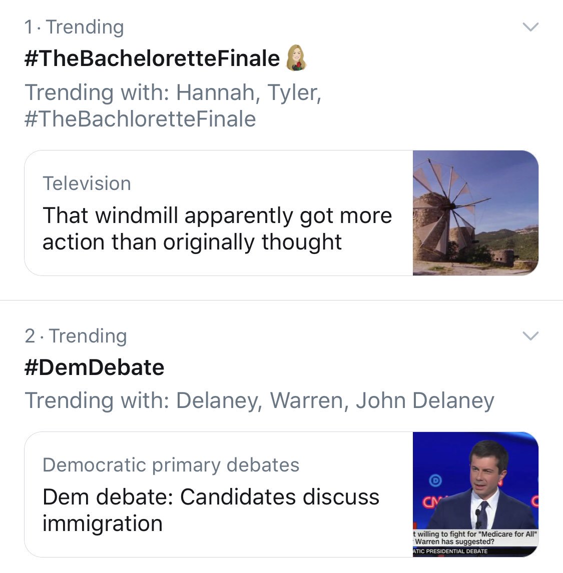 MissJeane44's tweet photo. #DemDebate  trending behind the Bachelorette https://t.co/CXTfbgS571