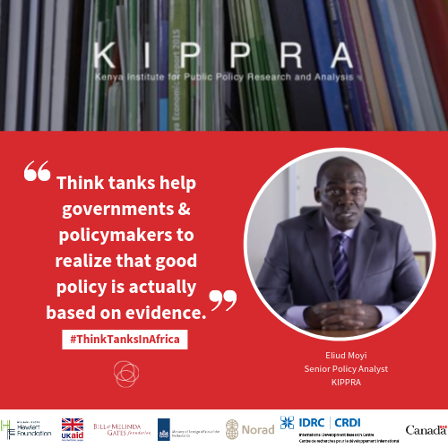 .#ThinkTanksInAfrica: 'Think tanks help governments & policymakers to realize that good policy is actually based on evidence.' Listen to more insights by @KIPPRAKENYA in this short film: bit.ly/2GAVeoU @edmoyi @ReWild_Africa #SDGs #policy #evidence