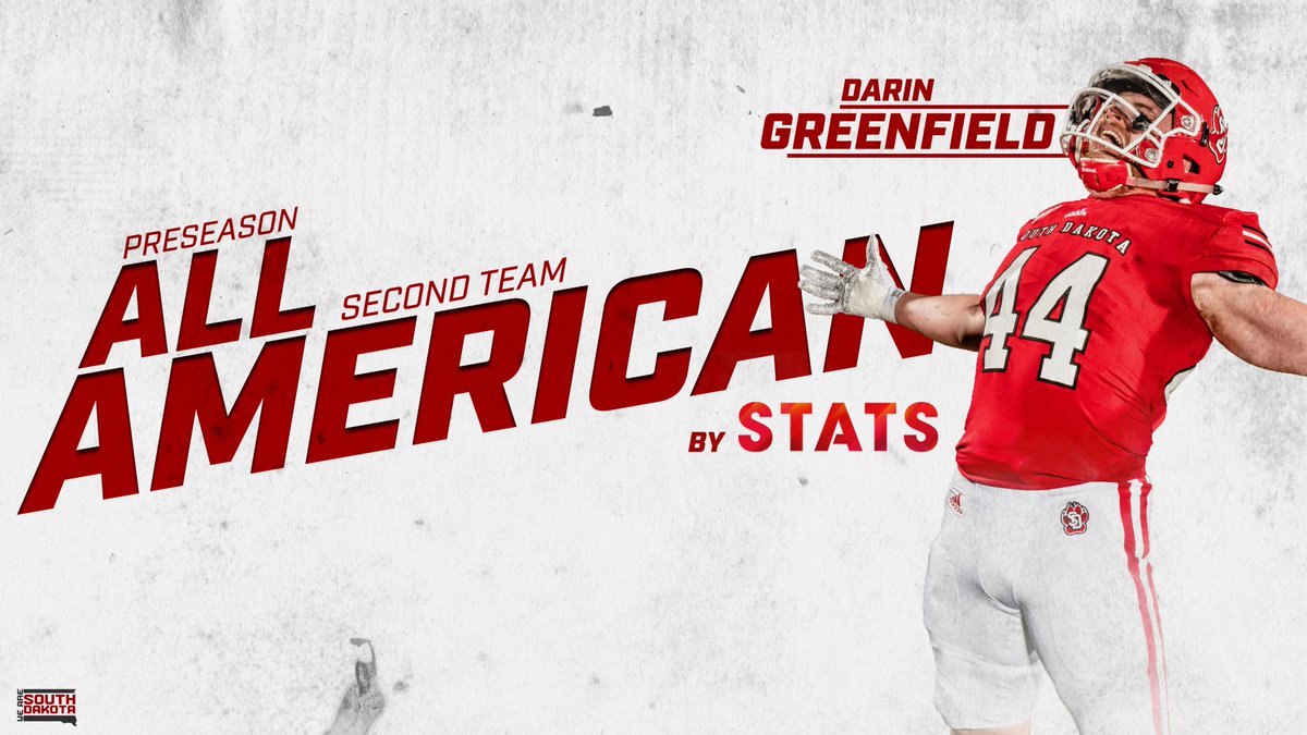 More good news for <a href="/SDCoyotesFB/">South Dakota Football</a> - Darin Greenfield was named to STATS Preseason All-American Team. A two-time All-American already, Greenfield will be seeking to reach the top of the Coyote record book in 2019‼️

📰 - yote.us/3135Cxl

#WeAreSouthDakota #GoYotes 🐾