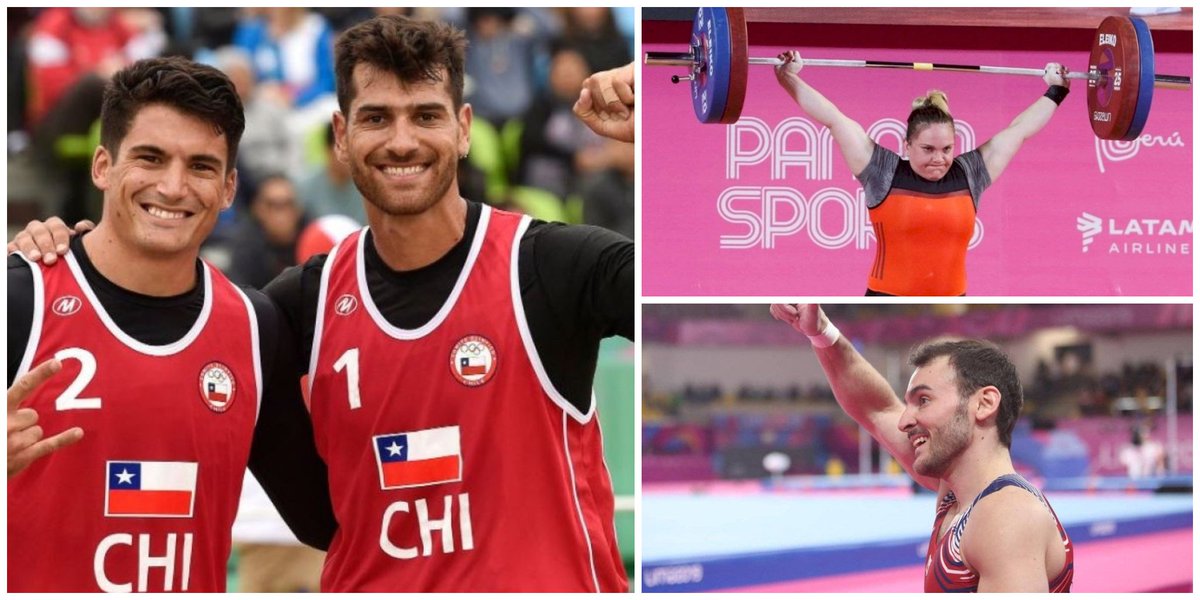 lajino's tweet photo. [LIMA 2019]
CHILE LOGRA MEDALLAS DE ORO EN LEVANTAMIENTO DE PESAS, GIMNASIA Y VOLEIBOL PLAYA

🥇🇨🇱María Fernanda Valdes 
• Levantamiento de pesas, 87kg

🥇🇨🇱 Tomás González
• Gimnasia artística, suelo

🥇🇨🇱 Marco Grimalt / Esteban Grimalt
• Voleibol playa

¡Felicitaciones!👏🏻 https://t.co/UFOxQ24WEd