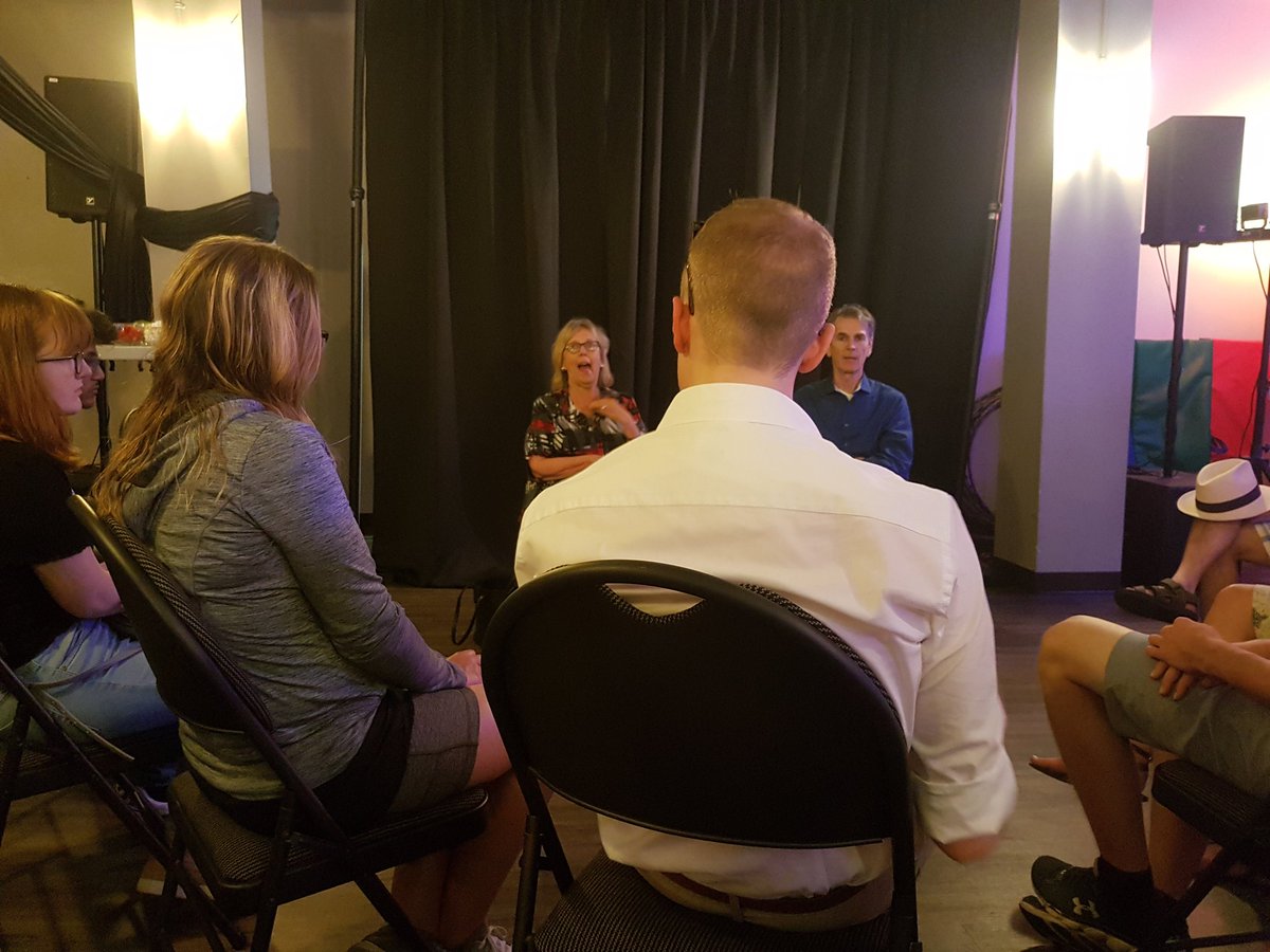 Jess_Puddister's tweet photo. How can people be more afraid of #decarbonization, than they are of an unlivable biosphere?
@ElizabethMay with the poignant question at a meet and greet at @TheWonderbolt's The Space, with #GregMalone.
#cdnpoli #nlpoli #ClimateCrisis
@NLGreenParty @CanadianGreens https://t.co/dlnqwV0kbo