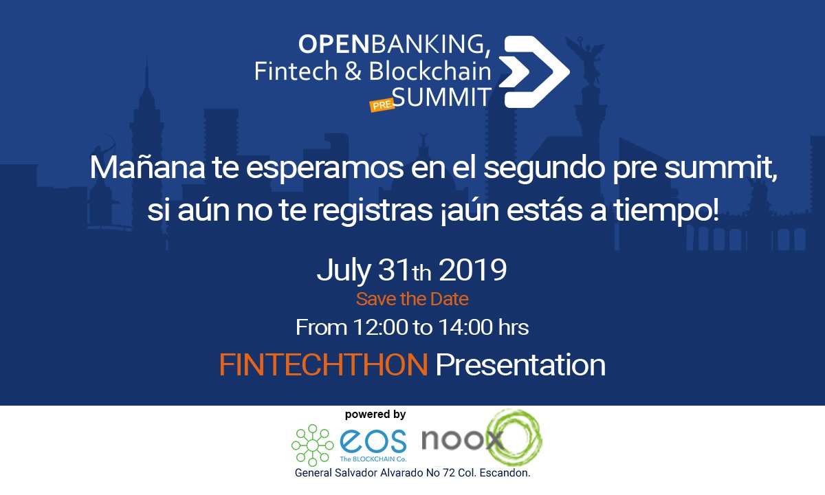 Open_Finance_20's tweet image. Descarga ya la agenda de nuestro segundo Pre Summit. Sigue el siguiente enlace y si aún no te haz inscrito, dentro de la misma agenda viene el link para que te inscribas y no te quedes fuera.
bit.ly/2yuZa5T
#TheOpenBankingSummit
#FintechThon
#EosSoftware