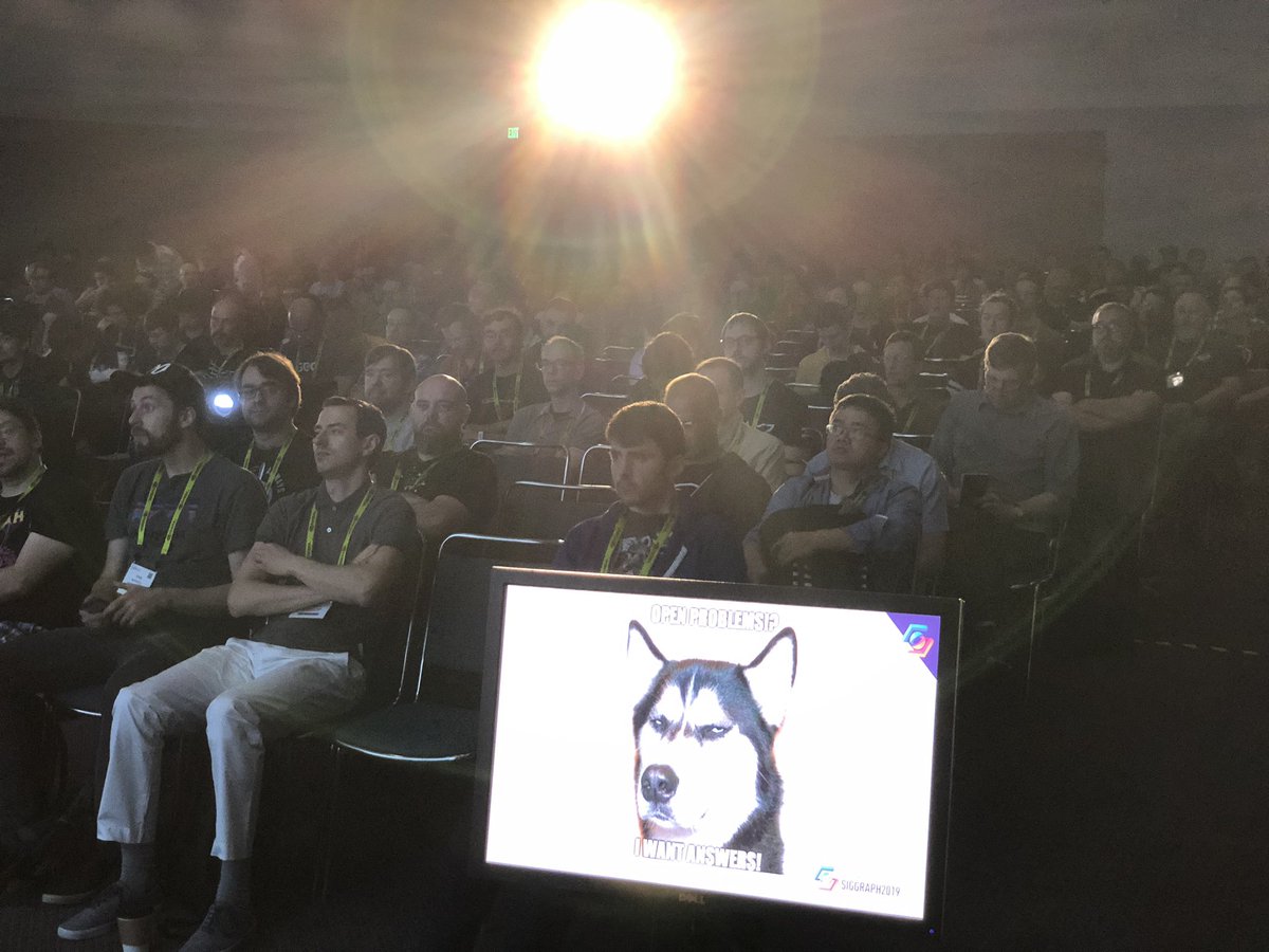 mirror2mask's tweet photo. #rtropenproblems #SIGGRAPH2019 is going! @aaronlefohn setting the stage as to why we put together the course on unsolved problems - asking the right questions is ever so important to move the field forward. https://t.co/ijwCmIePbd
