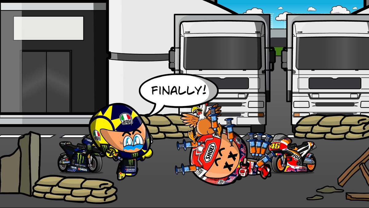 MiniWarBot's tweet image. Marc Marquez has been defeated by Valentino Rossi. Rossi steals Marquez&apos;s bike. Honda disappeared from the grid.

Marc Marquez ha sido derrotado por Valentino Rossi. Rossi le roba la moto a Marquez. Honda desaparece de la parrilla.

#MiniWarBot