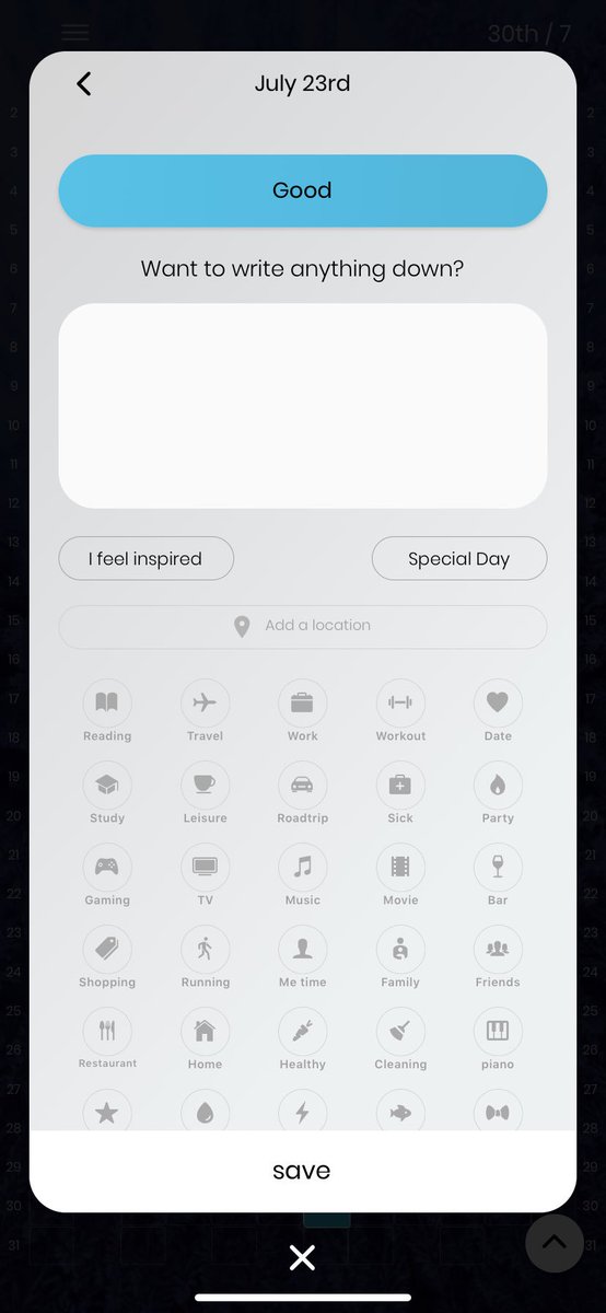 molly_kaiser26's tweet photo. for anyone struggling with mental illnesses or wanting to better themselves, PLZ give this app a try. it’s a passcode-locked, easy to use, mood tracker. it’s also REALLY helpful with therapists; you can copy and email it, or share it in session. 
it’s ok to focus on yourself 💫 https://t.co/BE28HxETgD