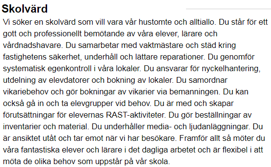 Här är jobbet för den som kan allt och hinner med allt på en skola. Imorgon kan uppdraget komma att täcka fler skolor efter förnyad "effektivisering".
se.indeed.com/jobb?q&l=Str%C… 
#budget2020 #utbpol #skolan