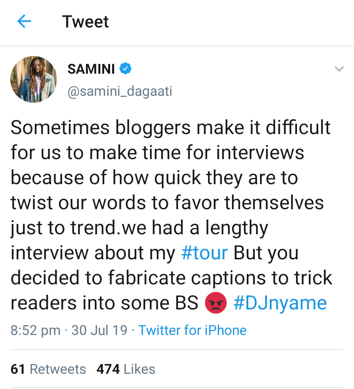 Teye_Mensa's tweet photo. @samini_dagaati is crying now ooo when @shattawalegh was fighting them what did you do? You and your group joined the bloggers and journalists to fight Shatta Wale
#CryAlone https://t.co/ZkS7P0mQ0a