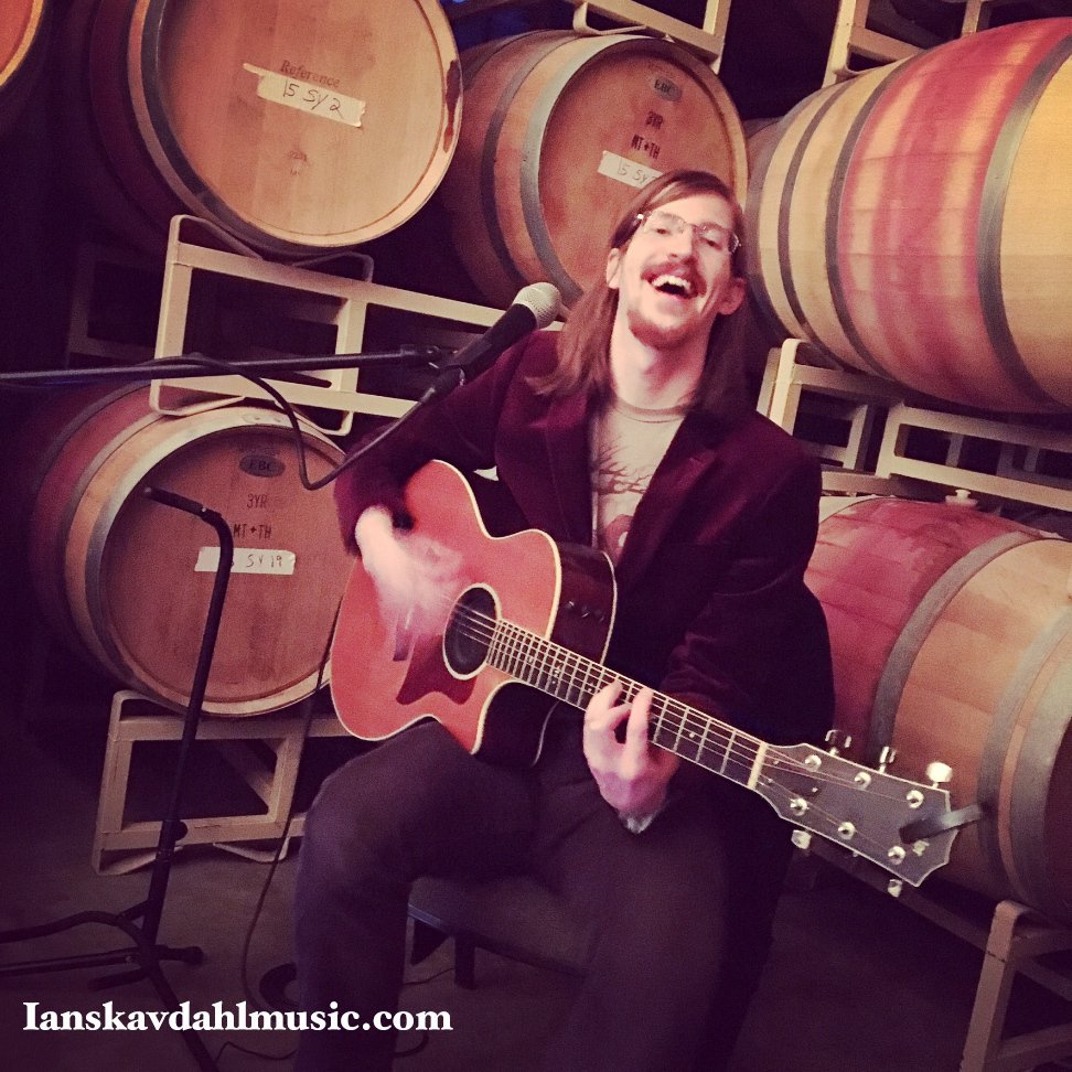 Local musician, Ian Skavdahl Music, returns to Chandler Reach Woodinville for Happy Hour this Thursday! Join us on the patio for great tunes, glass pours and small bites. $5 glass pours for Members and Industry.  #happyhour #woodinvillewinecountry #estategrown #familyvineyard