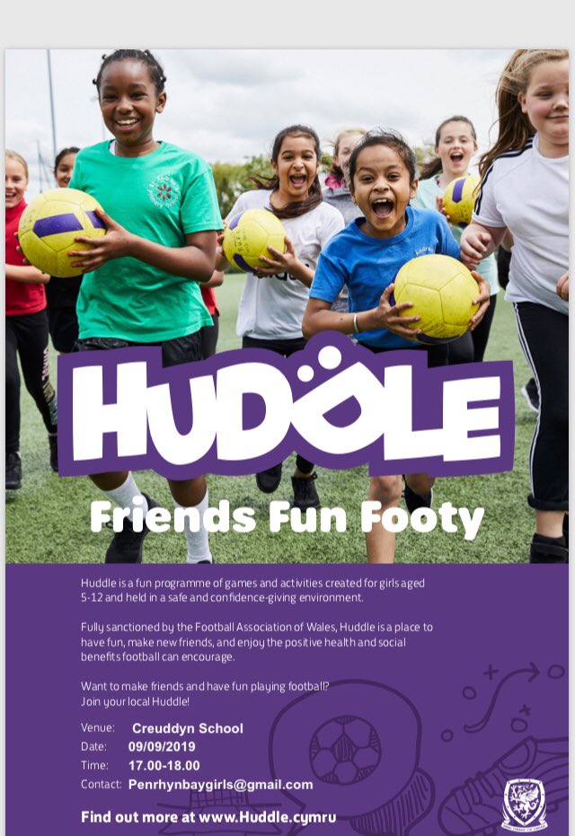 penrhynbaygirls's tweet photo. We are Proud to announce that we will be starting the @FAWTrust Huddle programme on Monday September 9th in @ysgolycreuddyn leisure centre👌 We now know who our Ambassador is and it’s @FAWales National player and @ManUtdWomen player @HayleyLadd 👌👌#excitingtimesahead #huddle https://t.co/PpZSfruVpt