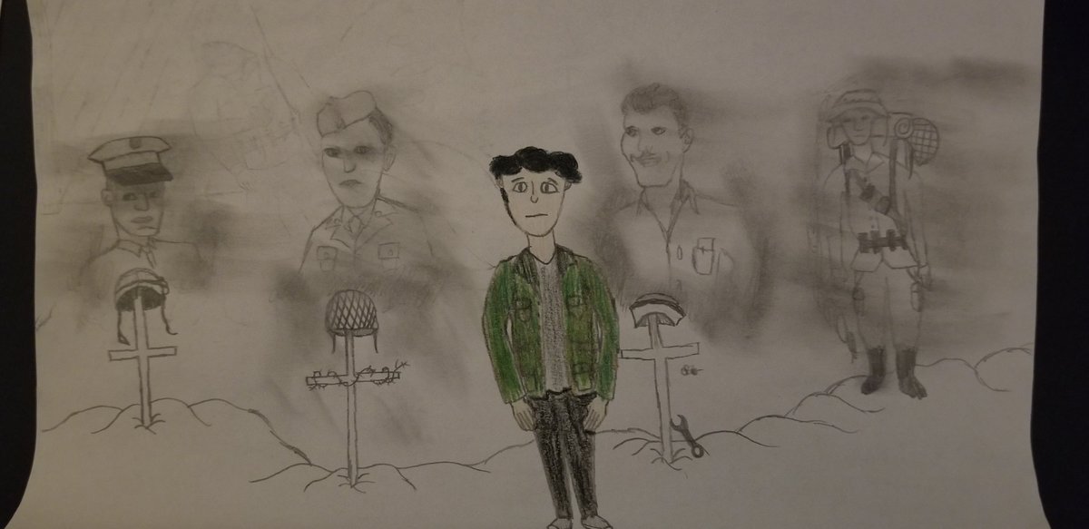 JayC_NTHC's tweet photo. This is how I connect to the books that I've read. The people in the photo are relatives that have served in Vietnam and WW2.  #NTHCE2 https://t.co/l6bHEfdVbm