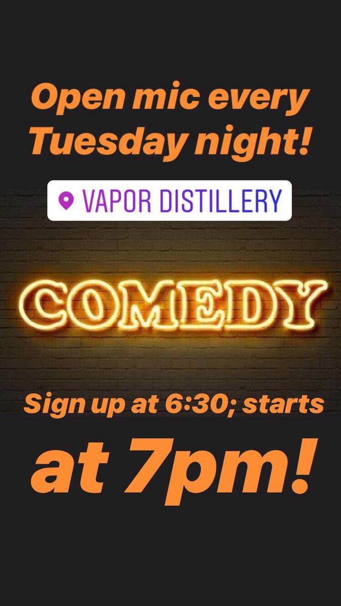 Comedy Open Mic every Tuesday at 7pm!! #Boulder #Comedy #OpenMic #VaporDistillery #BoulderComedySpirits