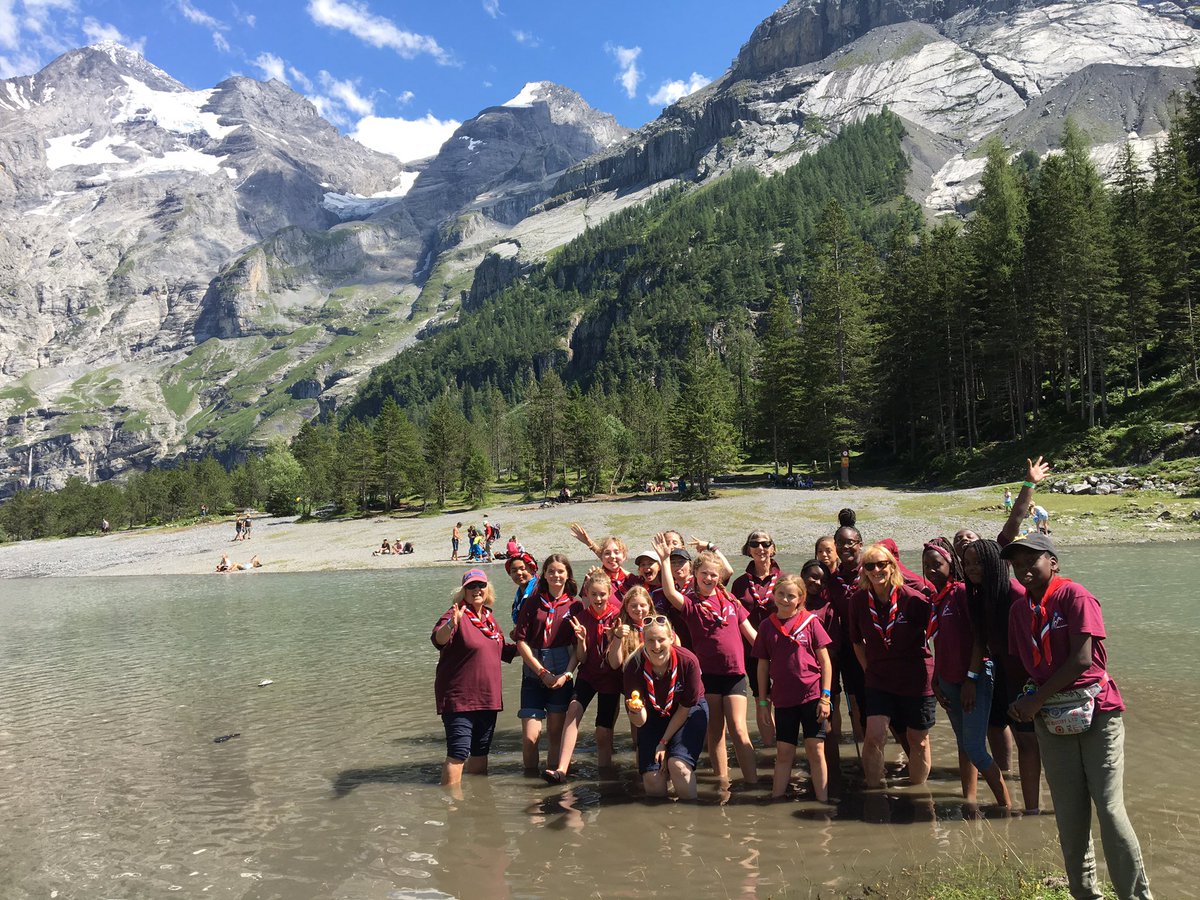 HGGuides's tweet photo. SMASHED it again! Well done Guides! Today they planned and hiked to lake Oeschinensee, paddled in lake before hiking down! Great leadership and team work! #ExploreStage3 #navigator #HitherGreen100 @Girlguiding @Guiding_LaSER https://t.co/SCBnKYBwds