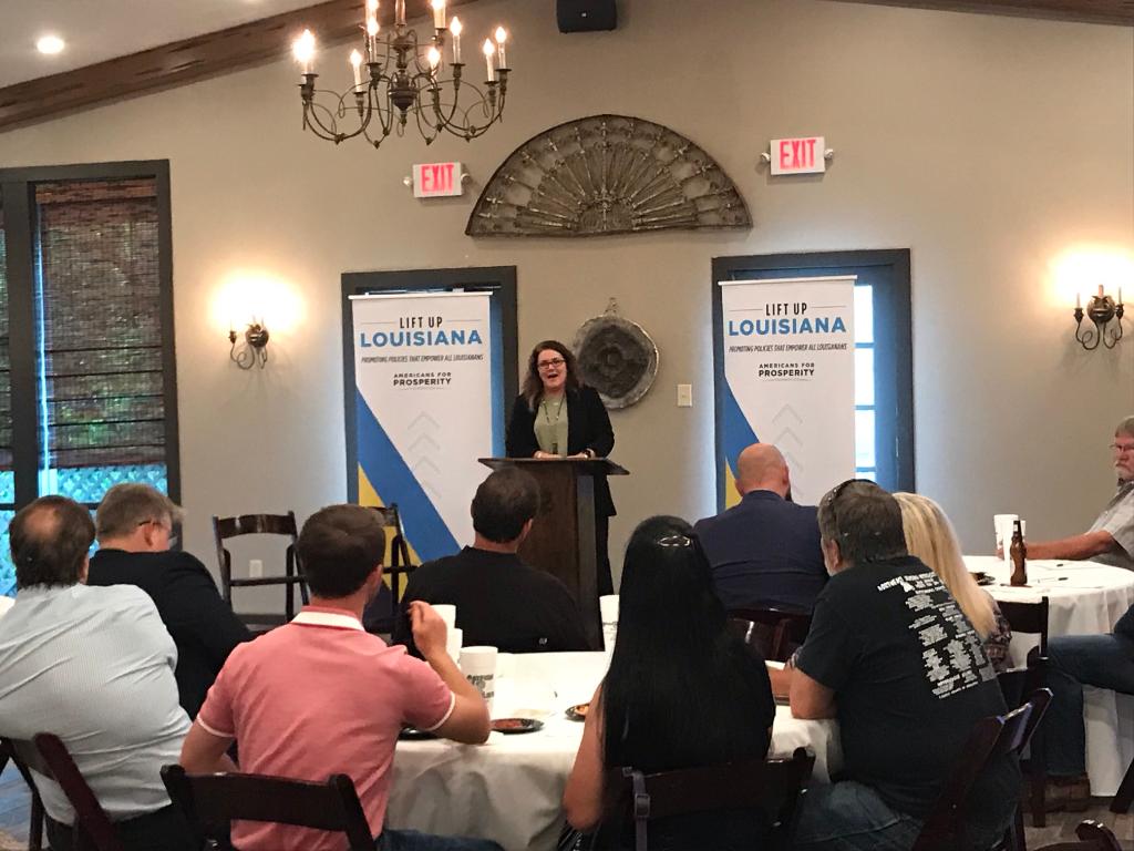 AFPFLA's tweet image. We’ve got another great crowd tonight in Monroe for the #LiftUpLouisiana tour with @JohnKayJr, @CReneeAmar, and Senators Mike Walsworth and Neil Riser. #lalege #lagov