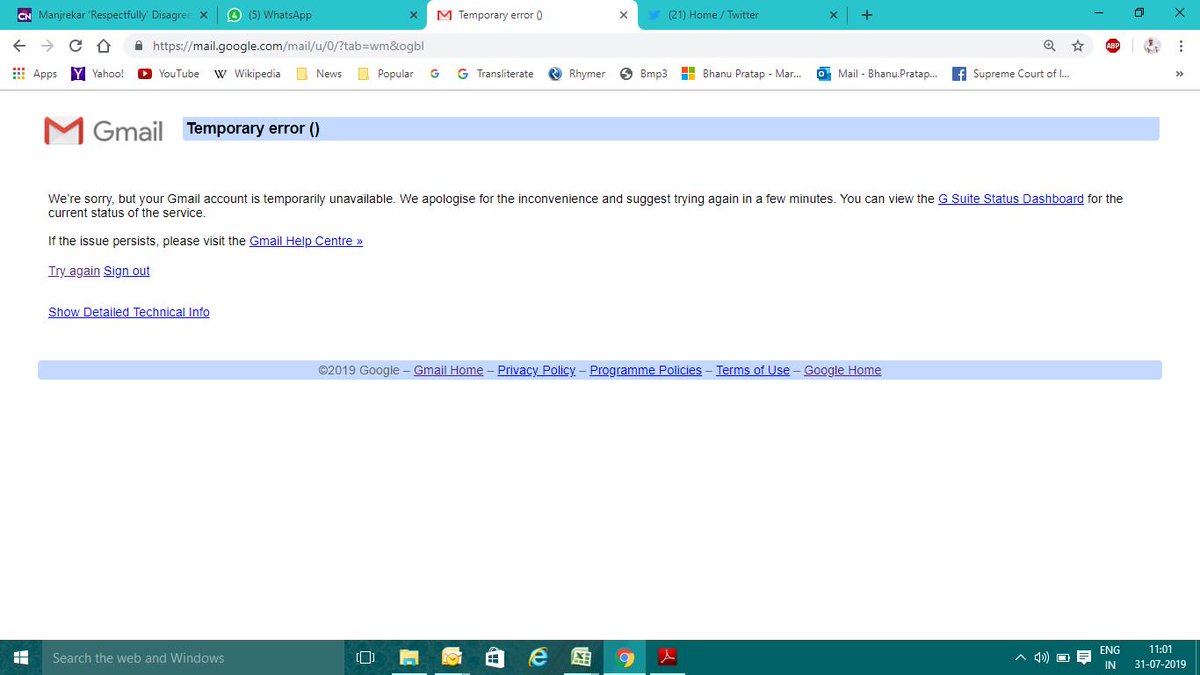 bhanusre's tweet image. @Google ji, please help #gmailisnotworking