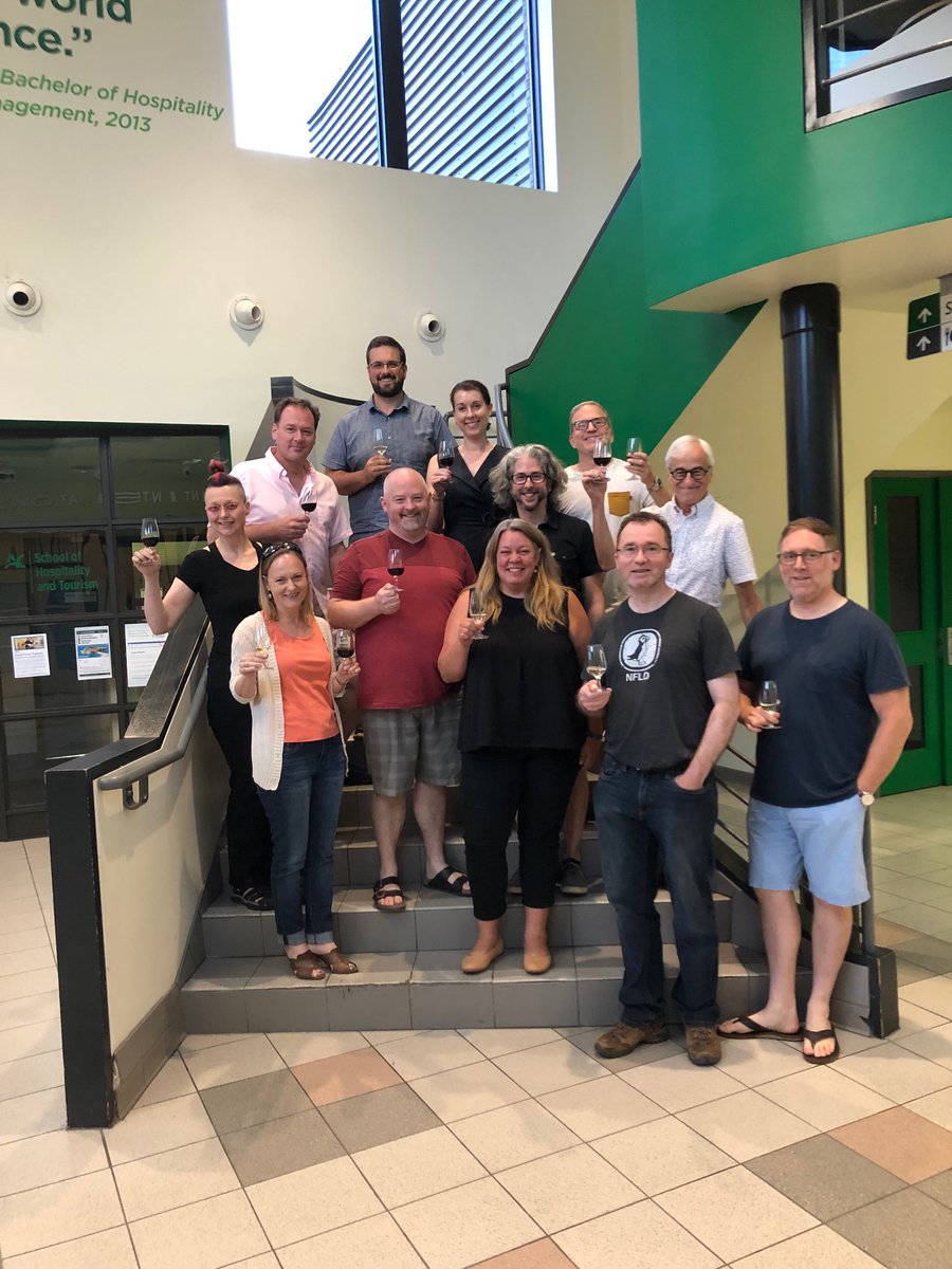 Relieved group of students after writing their French Wine Scholar exam. Cc ⁦@ACHospTourism⁩ ⁦@IWEG_Canada⁩