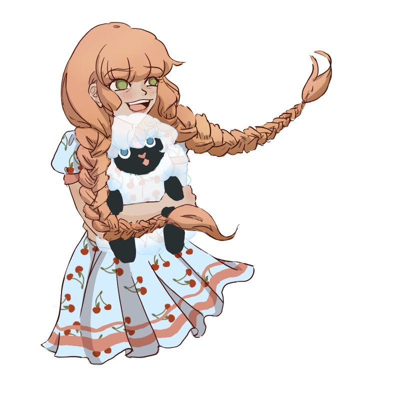 a_catshark's tweet image. Cece the wind-wielding shepherd goddess and her baby cloud sheep Nuba for a project I&apos;m working on with peeps from instagram! #artistsontwitter #cloudsheep #npc